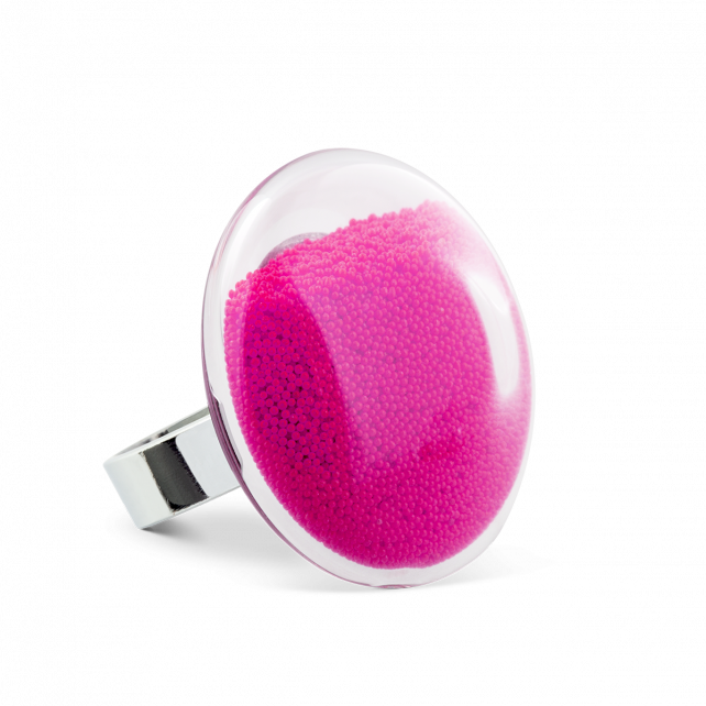 Bague en verre soufflé - Galet Medium Billes