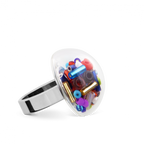Bague en verre soufflée - Dome Mini Billes