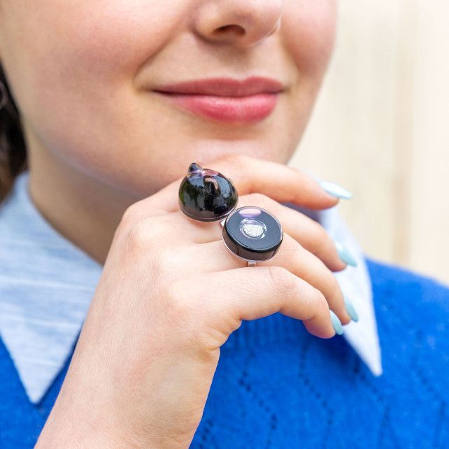 Bague en verre soufflé - Duo Medium