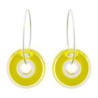 Boucles d'oreilles en verre soufflé - Donut transparent