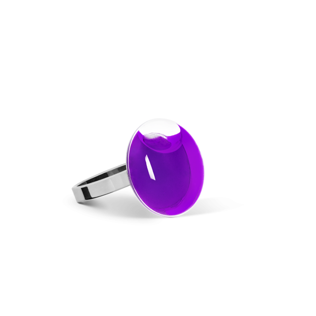 Bague en verre soufflé - Galet Nano Transparent