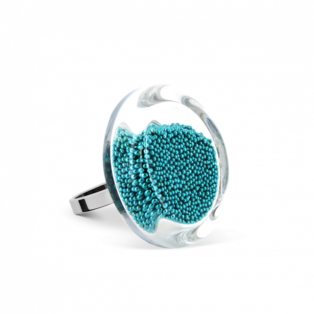 Bague en verre soufflé - Cachou Mini Billes