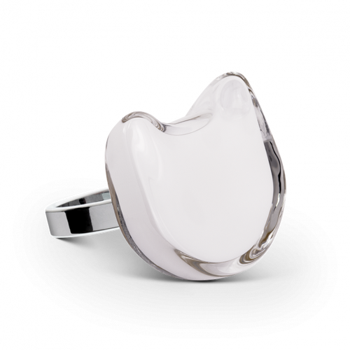 Bague en verre soufflé - Chat Medium Milk