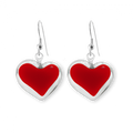 Boucles d'oreilles crochet en verre soufflé - Coeur Milk