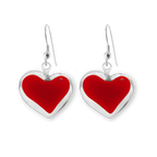 Boucles d'oreilles crochet en verre soufflé - Coeur Milk