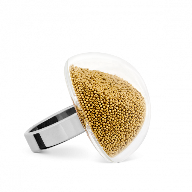 Bague en verre soufflée - Dome Medium Billes