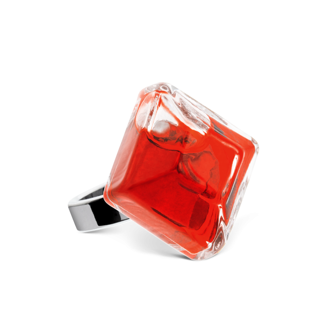 Bague en verre soufflé - Gaia Medium Transparent