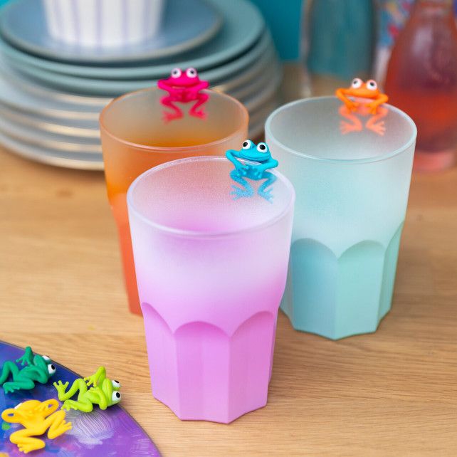 Set de 6 marqueurs de verre - Frog Party