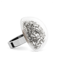 Bague en verre soufflé - Dome Medium Paillettes