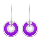 Boucles d'oreilles en verre soufflé - Donut transparent