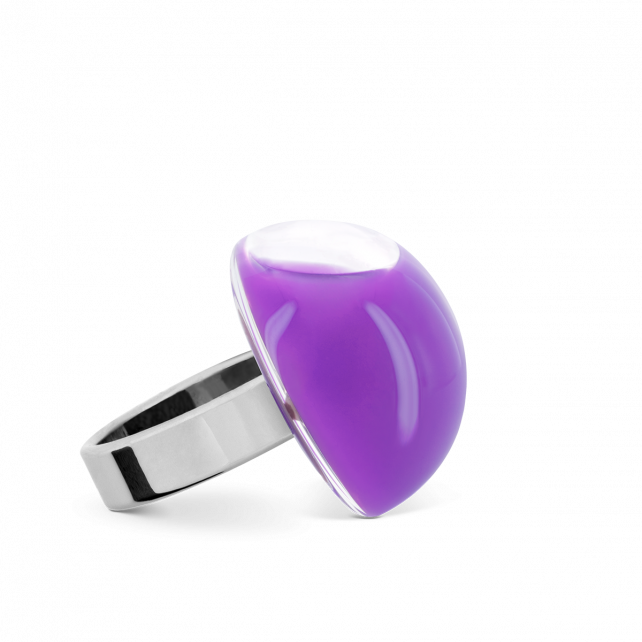 Bague en verre soufflé - Dome Mini Milk