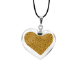 Pendentif en verre soufflé - Coeur nano billes