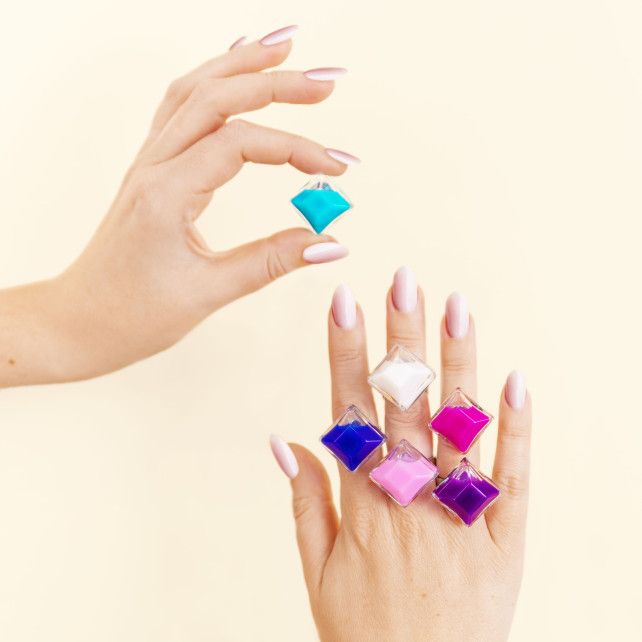 Bague en verre soufflé - Gaia Medium Milk
