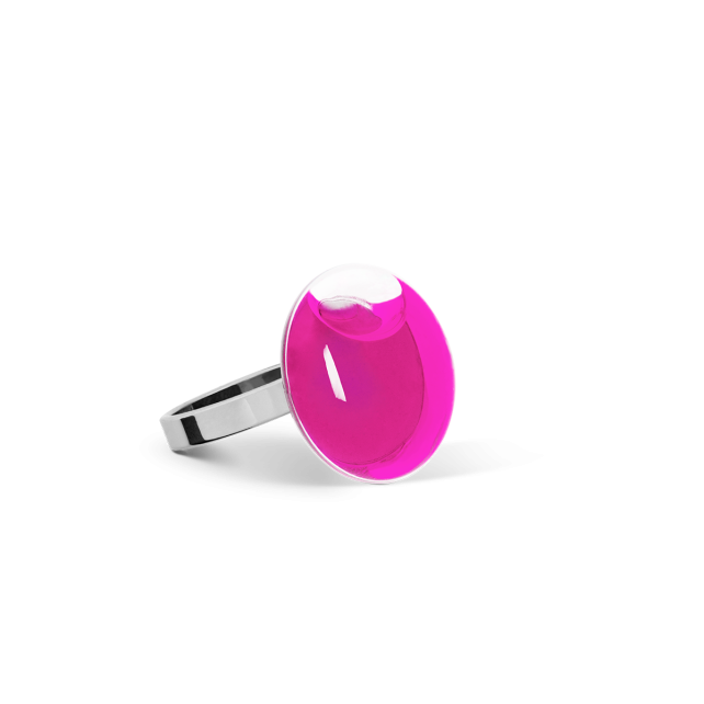 Bague en verre soufflé - Galet Nano Transparent