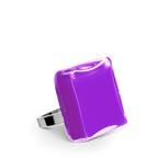 Bague en verre soufflé - Carré Mini Milk