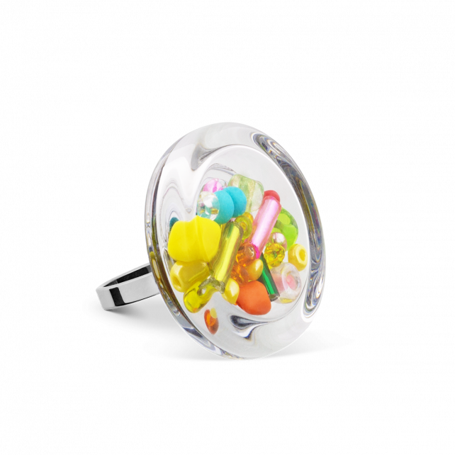 Bague en verre soufflé - Cachou Mini Billes