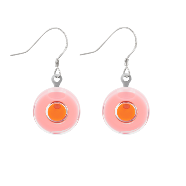 Boucles d'oreilles crochet en verre soufflé - Duo Milk