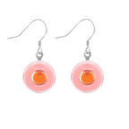 Boucles d'oreilles crochet en verre soufflé - Duo Milk