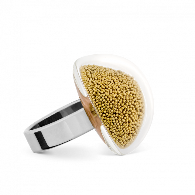 Bague en verre soufflée - Dome Mini Billes