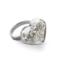 Bague en verre soufflé - Coeur Nano Paillettes