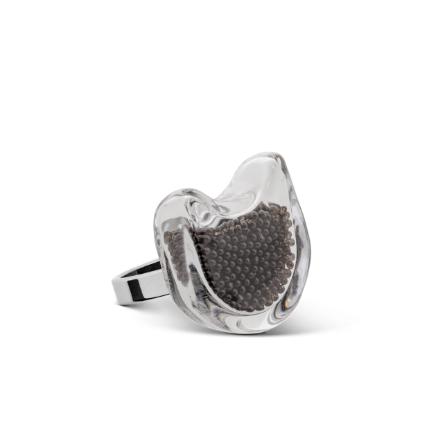Bague en verre soufflé - Chat Nano Billes