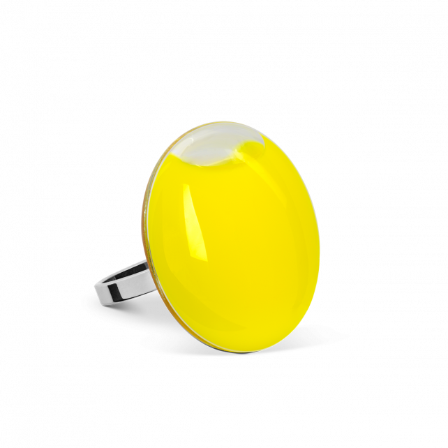 Bague en verre soufflée - Galet Mini Milk
