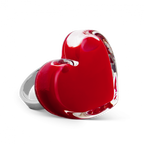 Bague en verre soufflé - Coeur Medium Milk