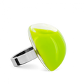 Bague en verre soufflé - Dome Medium Milk
