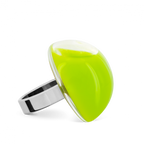 Bague en verre soufflé - Dome Medium Milk
