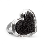 Bague en verre soufflé - Coeur Medium Billes