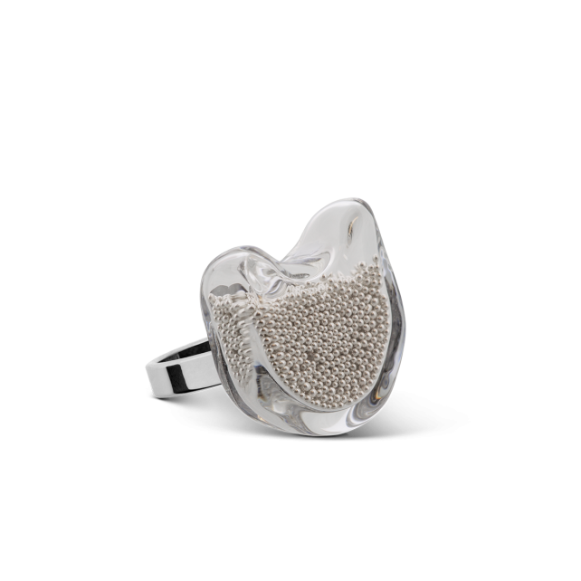 Bague en verre soufflé - Chat Nano Billes