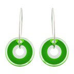 Boucles d'oreilles en verre soufflé - Donut transparent