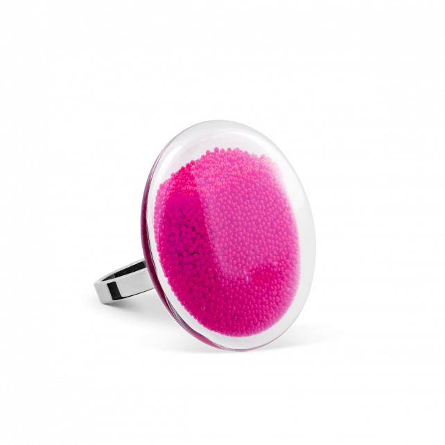 Bague en verre soufflé - Galet Mini Billes