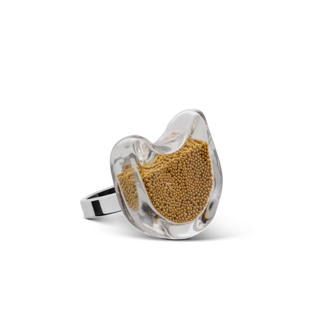 Bague en verre soufflé - Chat Nano Billes