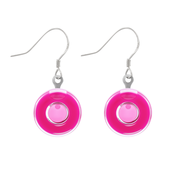 Boucles d'oreilles crochet en verre soufflé - Duo Milk