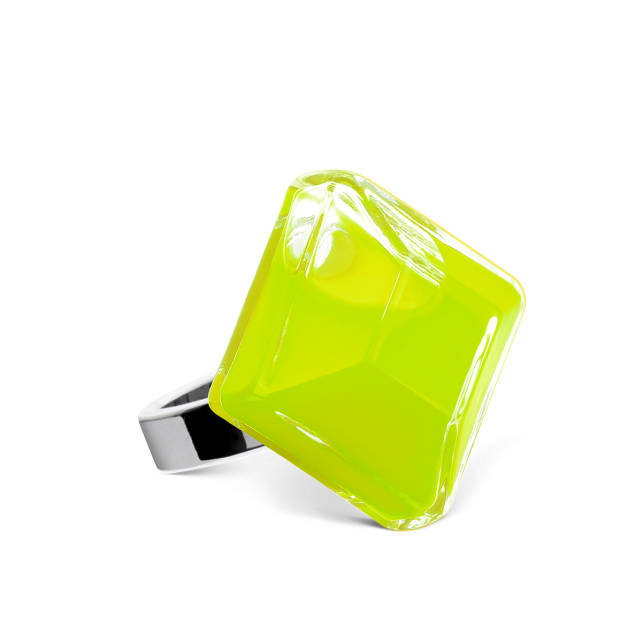 Bague en verre soufflé - Gaia Medium Milk