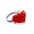 Bague en verre soufflé - Coeur Nano transparent
