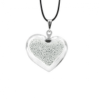 Pendentif en verre soufflé - Coeur nano billes