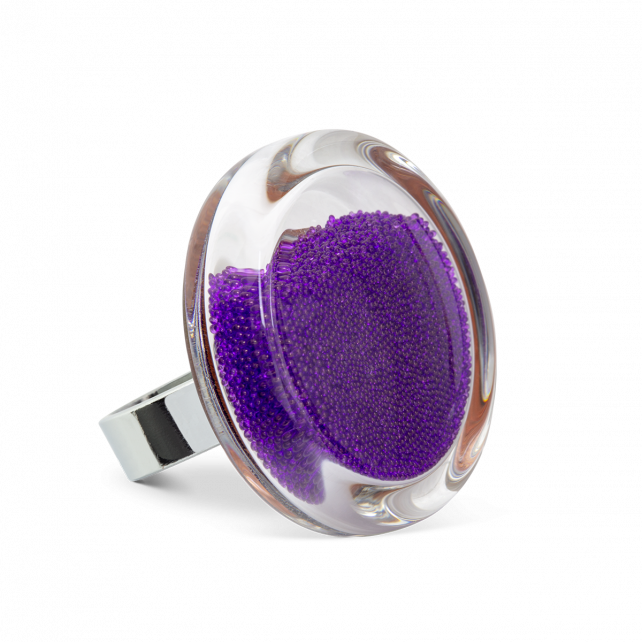 Bague en verre soufflé - Cachou Medium Billes