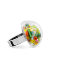 Bague en verre soufflée - Dome Mini Billes