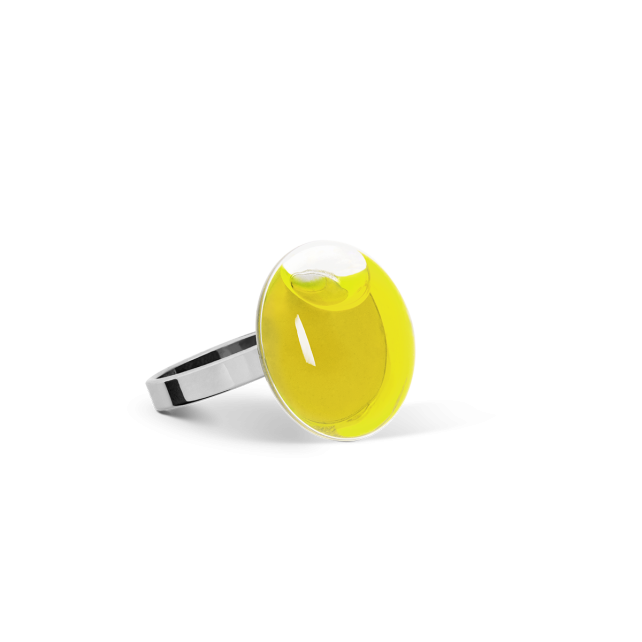 Bague en verre soufflé - Galet Nano Transparent