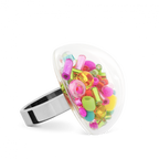 Bague en verre soufflé - Dome Medium Mix Perles