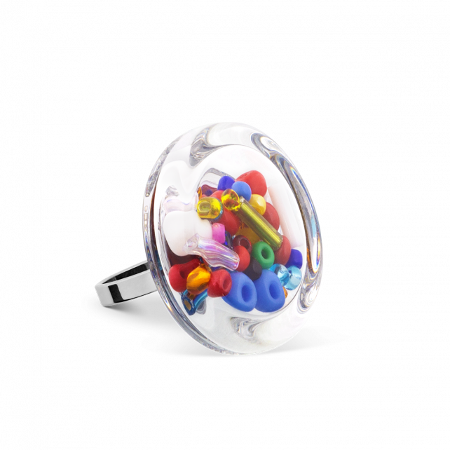 Bague en verre soufflé - Cachou Mini Billes