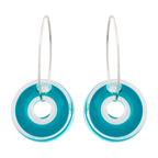 Boucles d'oreilles en verre soufflé - Donut transparent