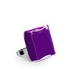 Bague en verre soufflé - Carré Mini Milk