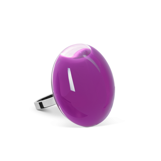 Bague en verre soufflée - Galet Mini Milk