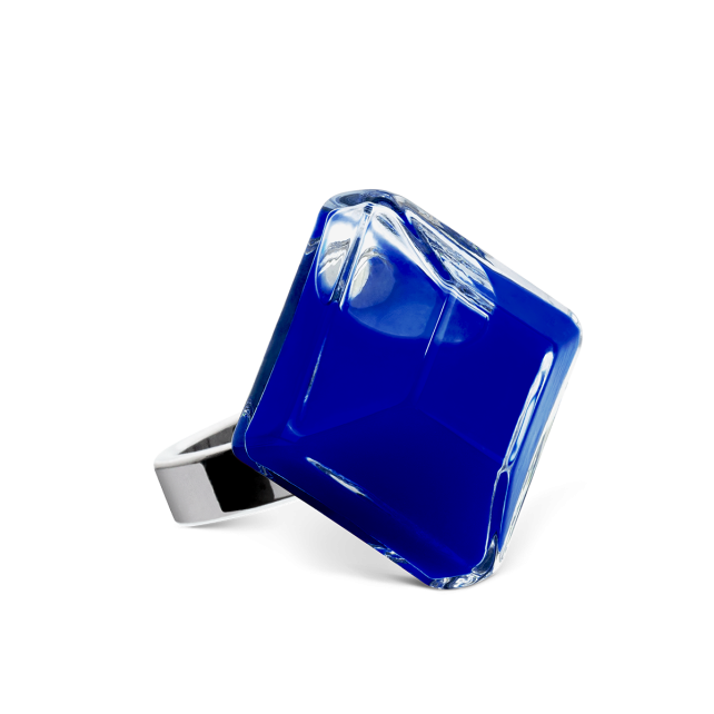 Bague en verre soufflé - Gaia Medium Milk