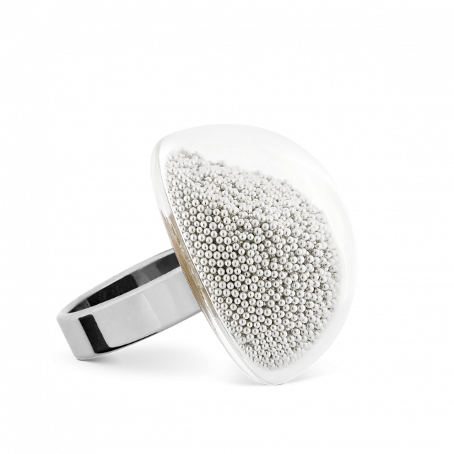 Bague en verre soufflée - Dome Medium Billes