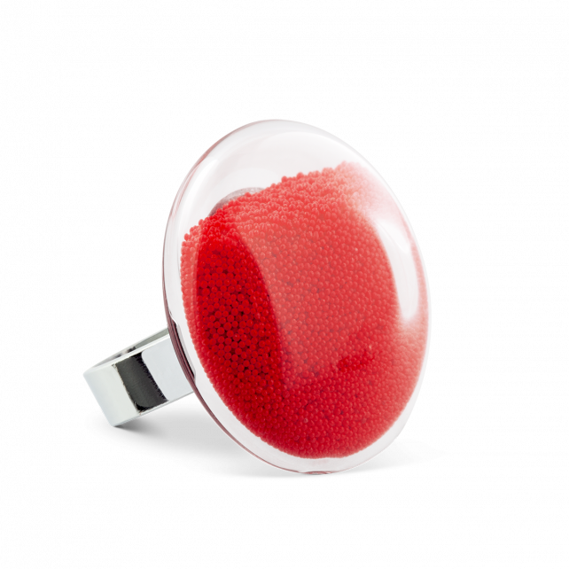 Bague en verre soufflé - Galet Medium Billes
