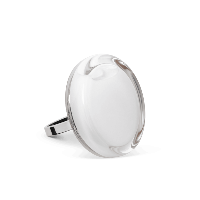 Bague en verre soufflé - Cachou Mini Milk